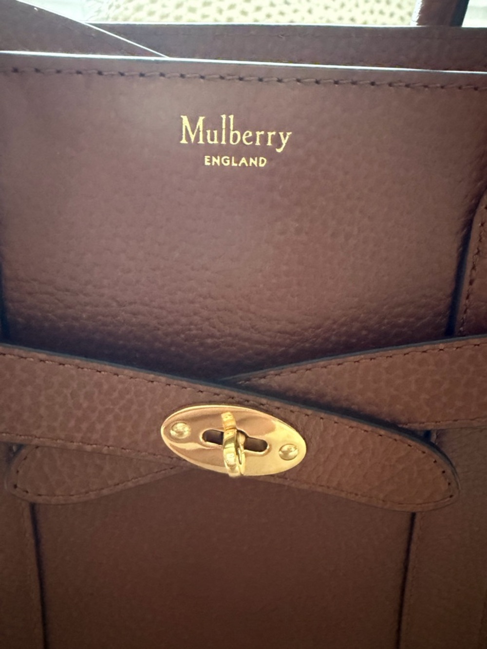 Mulberry Brown Small Bayswater Tote with Gold Hardware - Picture 3 of 11